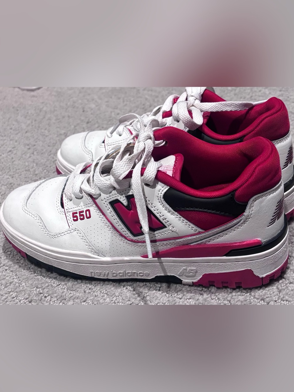 New Balance Red & White Low-Top Sneaker